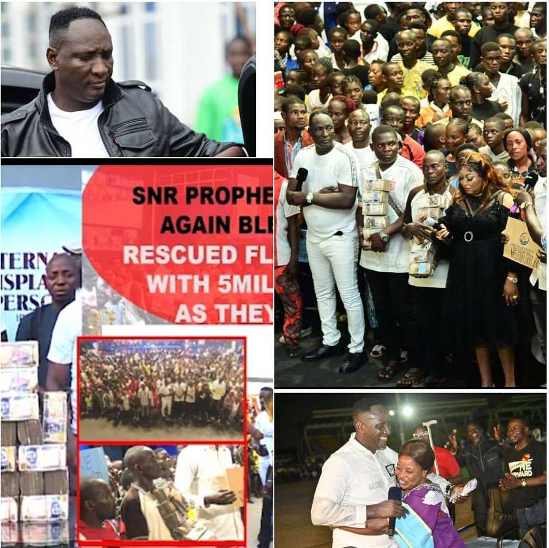 Flood Victims Rescued by Prophet Jeremiah Fufeyin Return Home with N5million Cash Gifts