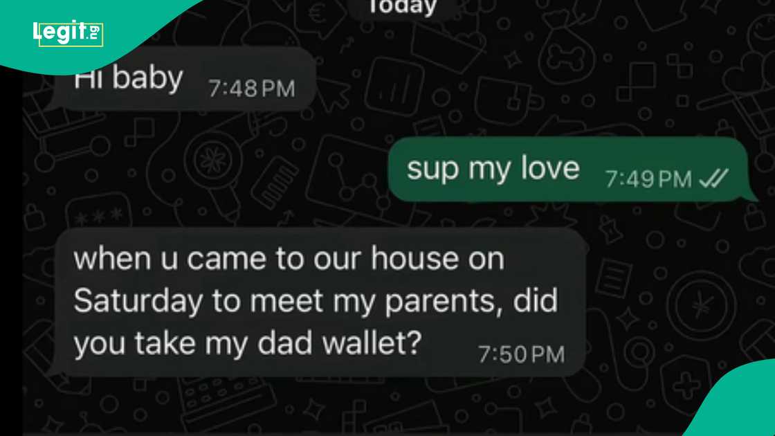 Lady shares message she got from her boyfriend. Lady shares message she got from her boyfriend.