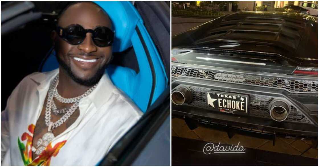 Nigerian singer Davido with new car