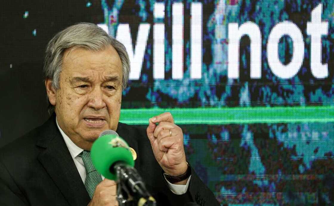 United Nations Secretary General Antonio Guterres told the COP27 that humanity faces a stark choice -- 'cooperate or perish' United Nations Secretary General Antonio Guterres told the COP27 that humanity faces a stark choice -- 'cooperate or perish'