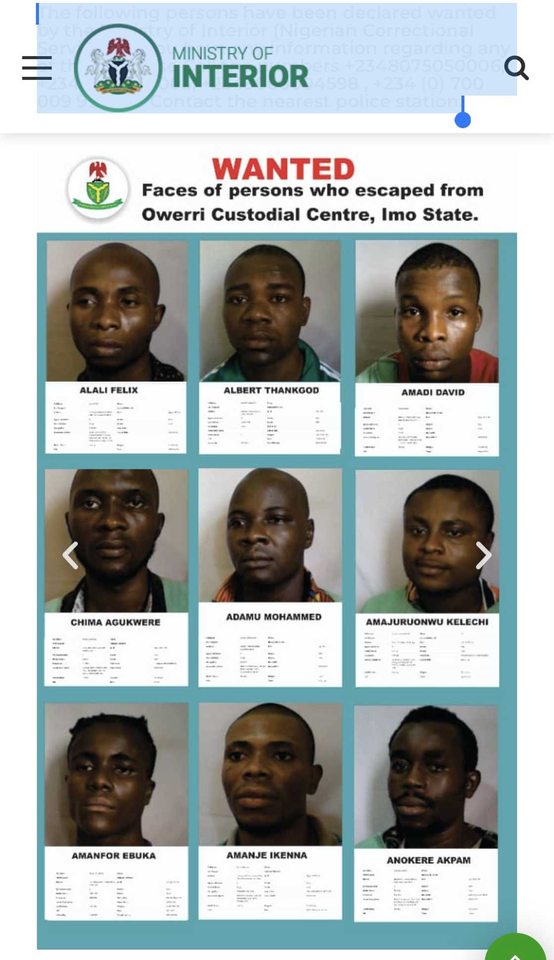 Public urged to contact police with details on most wanted prison escapees in Nigeria.