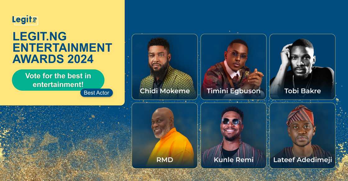 Best Actor, Legit.ng entertainment awards 2024 Best Actor, Legit.ng entertainment awards 2024
