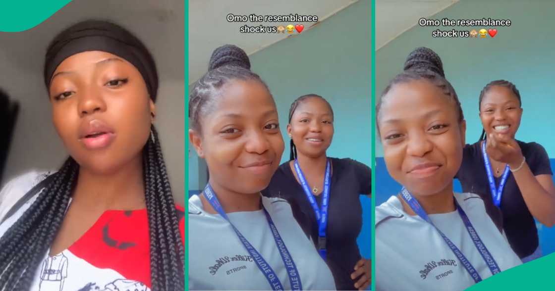 Lady spots her lookalike in school, posts their video on social media for people to see Lady spots her lookalike in school, posts their video on social media for people to see