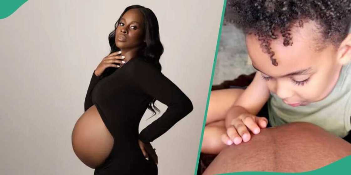 Video of little boy caring for his pregnant mum stuns viewers Video of little boy caring for his pregnant mum stuns viewers