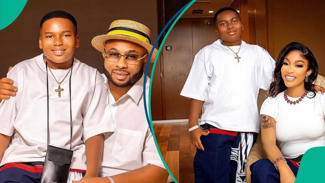 Tonto Dikeh ex-husband Olakunle Churchill king andre's 10th Birthday Family Photo