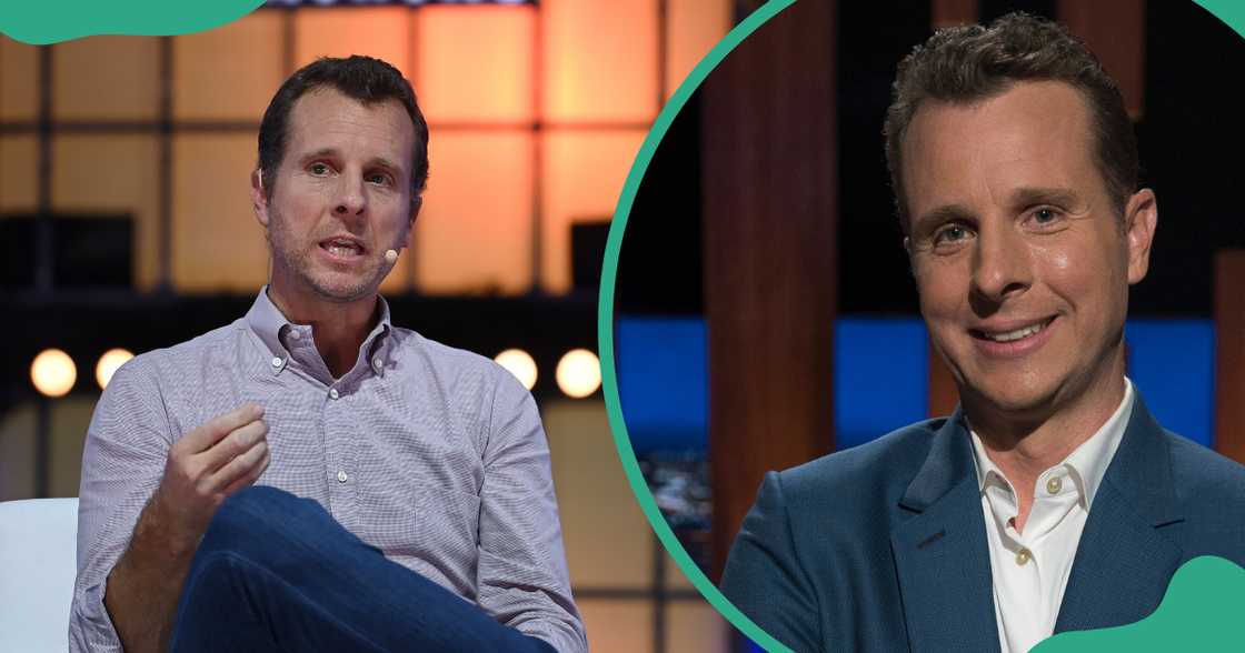 Jamie Siminoff speaks during Web Summit 2022 (L). Siminoff poses during his return episode on Shark Tank. (R) Jamie Siminoff speaks during Web Summit 2022 (L). Siminoff poses during his return episode on Shark Tank. (R)