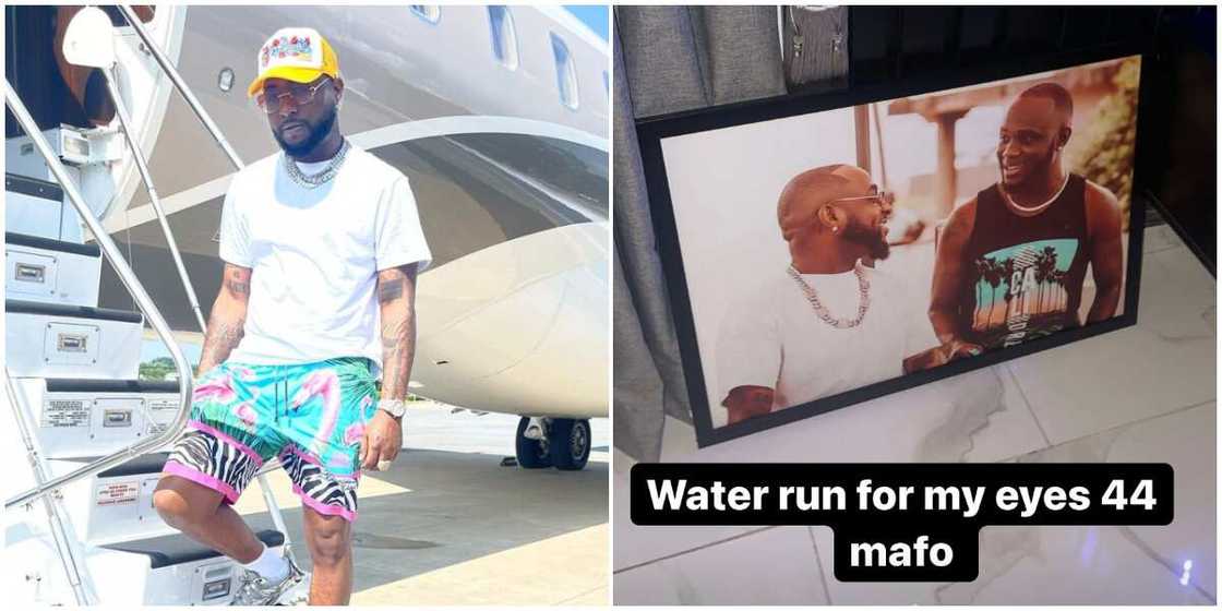 Davido frames iconic photo of him and late 30BG crew member Davido frames iconic photo of him and late 30BG crew member