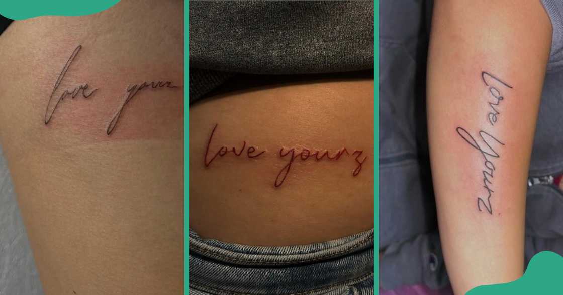 Love Yourz Tattoos on the thign, ribs and arm