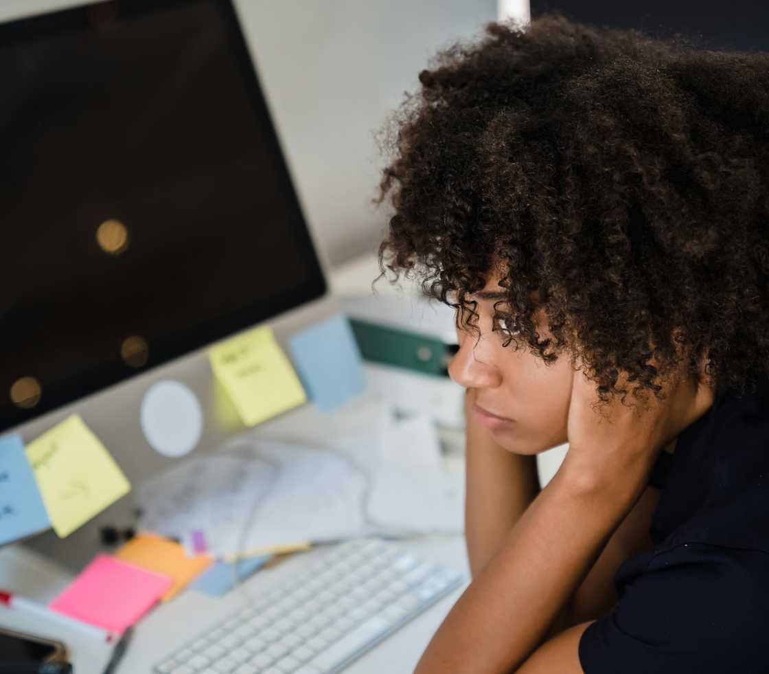 An overthinking woman