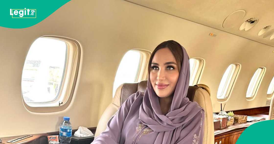 Laila Charani travels in private jet. Laila Charani travels in private jet.