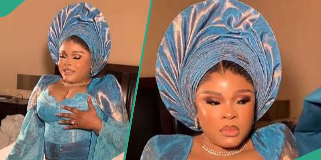 Lady in corset dress looks uncomfortable Lady in corset dress looks uncomfortable