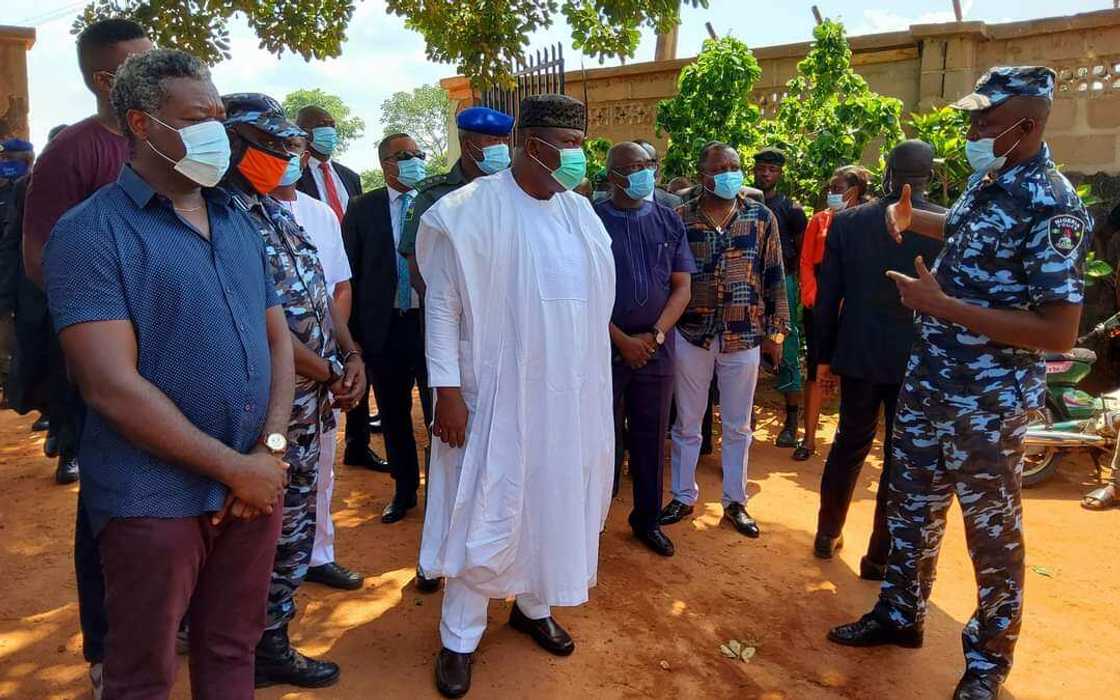 Iwollo Police Division Attack: Governor Ifeanyi Ugwuanyi visits scene Iwollo Police Division Attack: Governor Ifeanyi Ugwuanyi visits scene