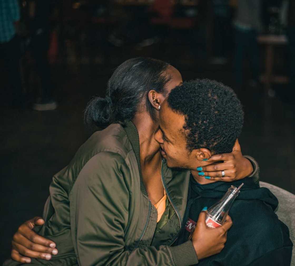 A man and woman hugging A man and woman hugging