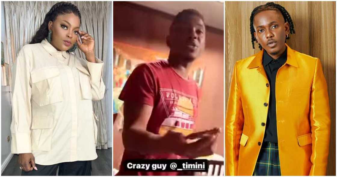 Funke Akindele scolds Timini Egbuson on movie set. Funke Akindele scolds Timini Egbuson on movie set.