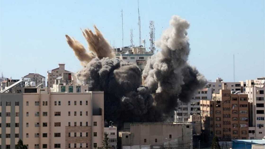 Tension as Israeli Airstrike Demolishes 12-Storey Building in Gaza Tension as Israeli Airstrike Demolishes 12-Storey Building in Gaza
