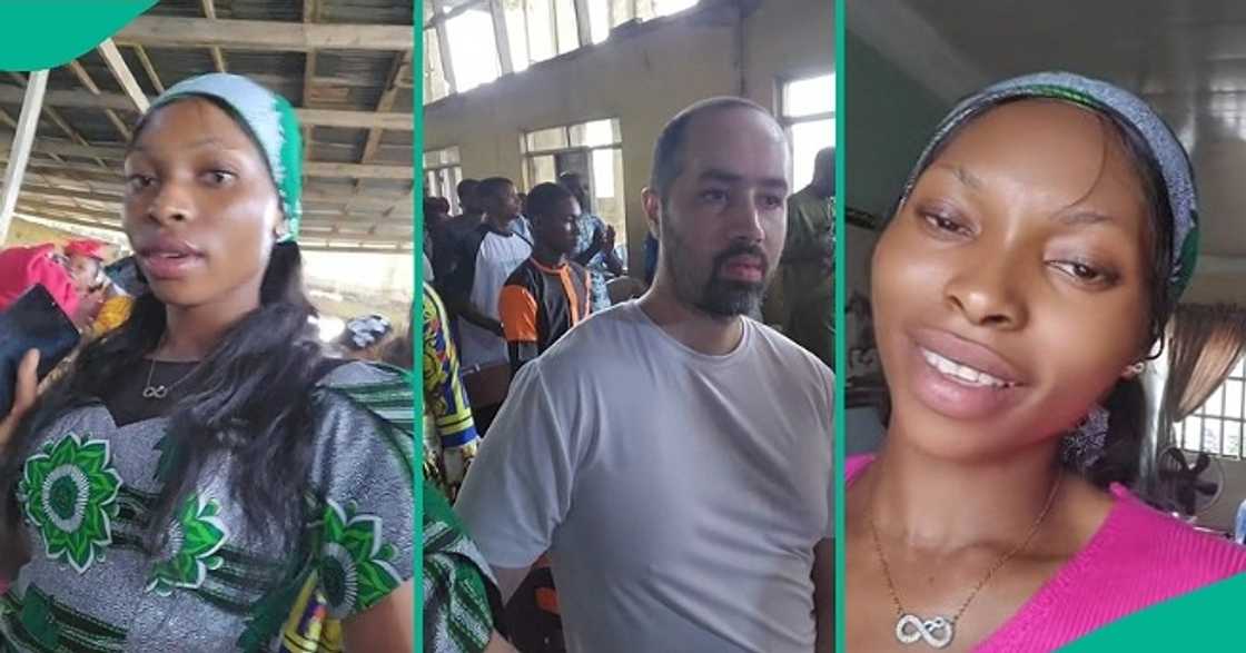 Nigerian lady who married foreign partner takes him to her village church Nigerian lady who married foreign partner takes him to her village church