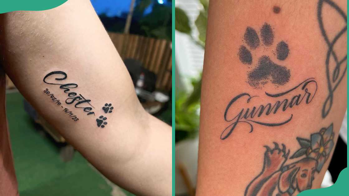 Dog name tattoo