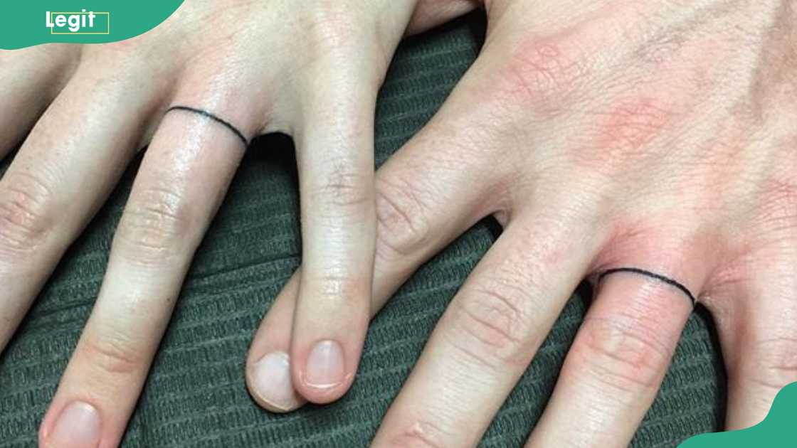 Simple line ring tattoo Simple line ring tattoo