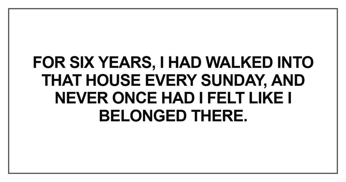 For six years, I had walked into that house For six years, I had walked into that house