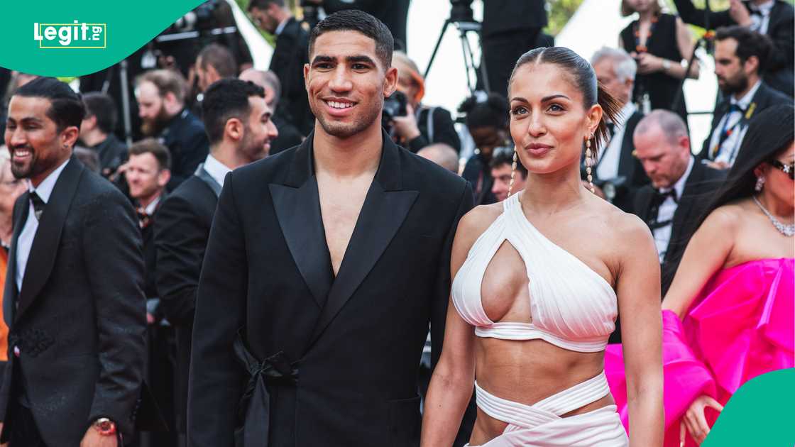Achraf Hakimi, Hiba Abouk, Cannes, France, Palais des Festivals.