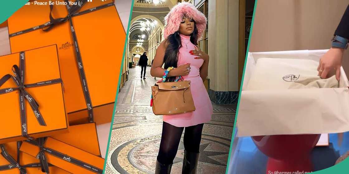 Clips of Sophia Momodu taking delivery of her new Hermes bag Clips of Sophia Momodu taking delivery of her new Hermes bag
