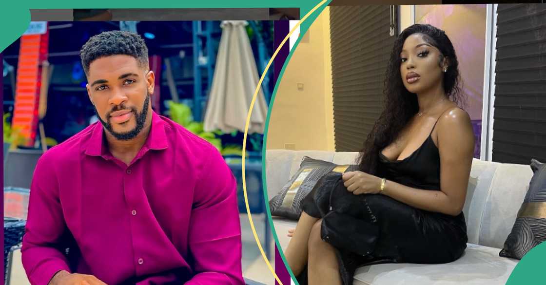 BBNaija housemates Bright and Mide share raunchy moment in Biggie's pool