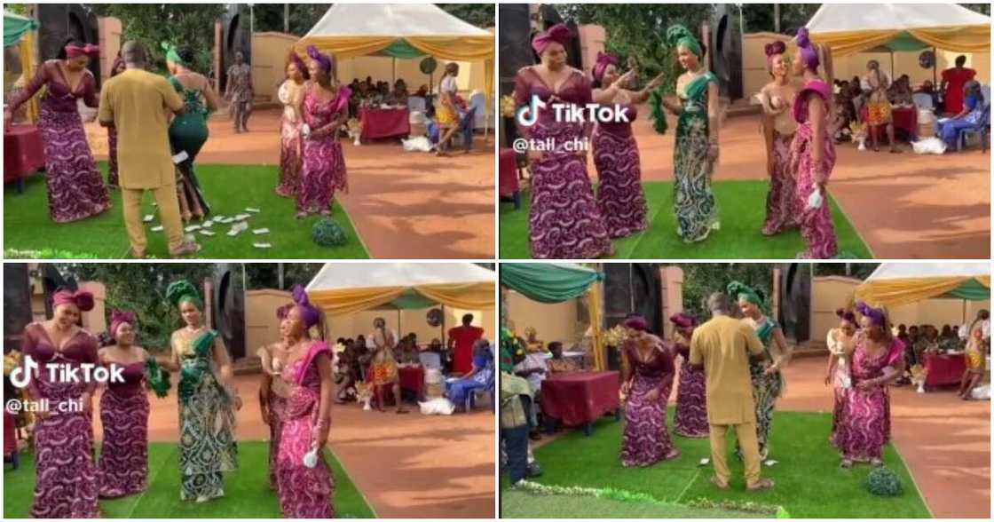 Bride, four sisters, asoebi, wedding