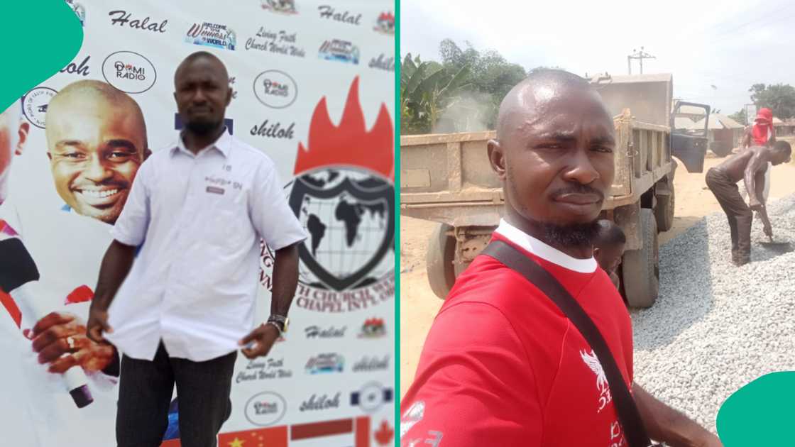 Physically challenged man who opened a cement store. Physically challenged man who opened a cement store.