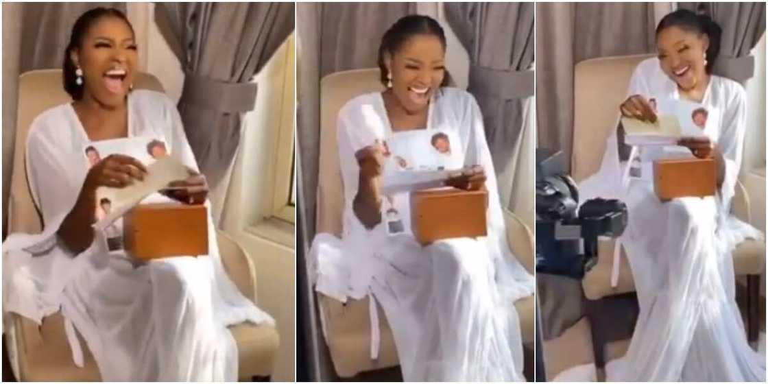 Who Doesn't Like Money? Cute Bride Says in Excitement as Hubby Gifts Her Cheque on Wedding Morning, Many React Who Doesn't Like Money? Cute Bride Says in Excitement as Hubby Gifts Her Cheque on Wedding Morning, Many React