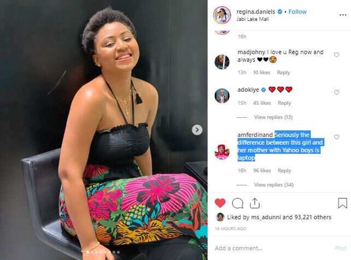Fan trolls Regina Daniels, says she and her mother are no different from Yahoo Boys Fan trolls Regina Daniels, says she and her mother are no different from Yahoo Boys