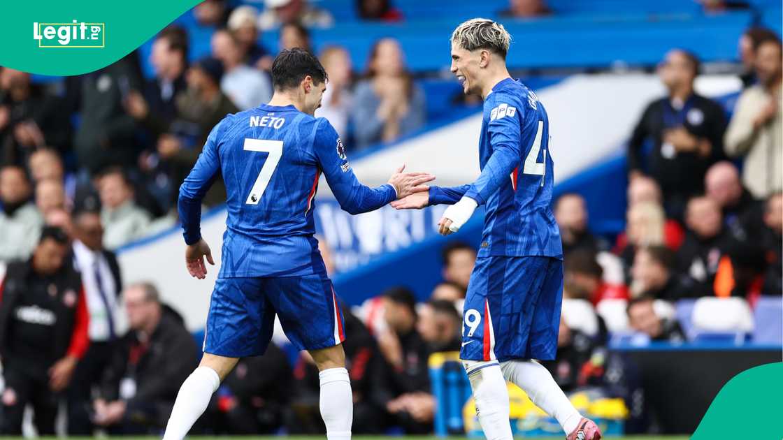 Pedro Neto, Alejandro Garnacho, Chelsea, Sunderland, Stamford Bridge, London, England, Premier League. Pedro Neto, Alejandro Garnacho, Chelsea, Sunderland, Stamford Bridge, London, England, Premier League.