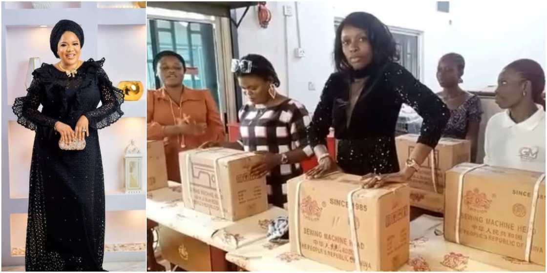 Toyin Abraham empowers her fans as she buys sewing machines for 5 of the Toyin Abraham empowers her fans as she buys sewing machines for 5 of the