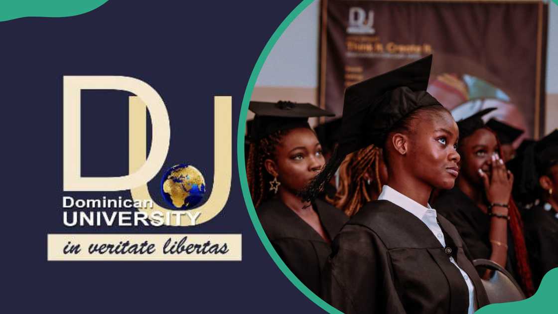 Dominican University Ibadan Logo (L). Dominican University Ibadan graduates (R).