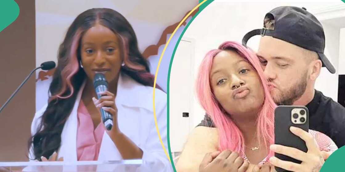 DJ Cuppy lectures at Wimbiz London, DJ Cuppy and Oyinbo lover Ryan Taylor DJ Cuppy lectures at Wimbiz London, DJ Cuppy and Oyinbo lover Ryan Taylor