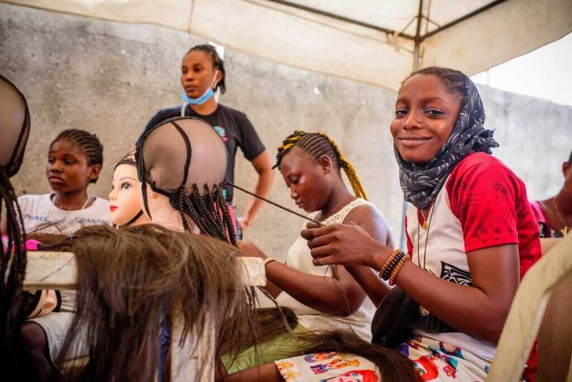 Young girls at WARIF center