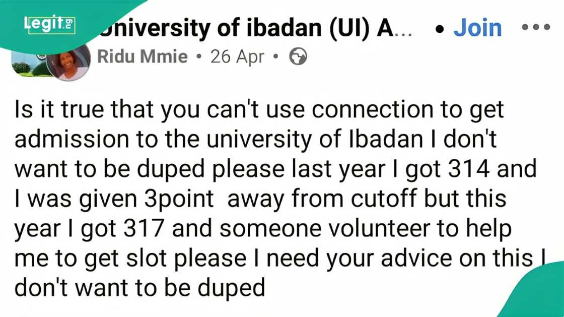 Lady reacts after missing University of Ibadan cut-off by few points