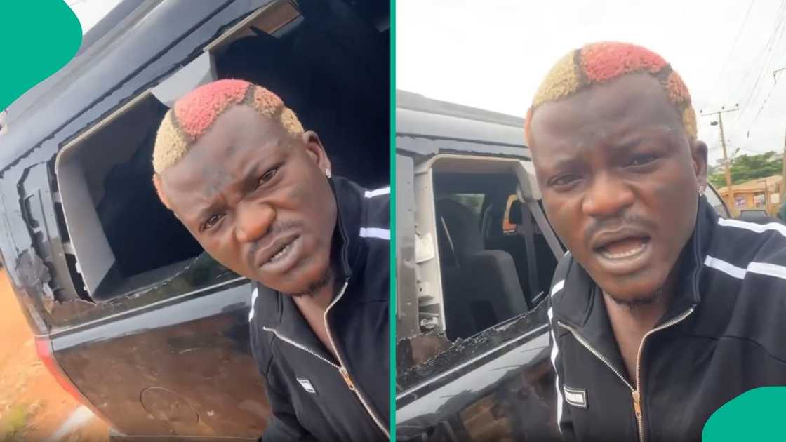 Area boy destroys Portable's bulletproof Chevrolet. Area boy destroys Portable's bulletproof Chevrolet.