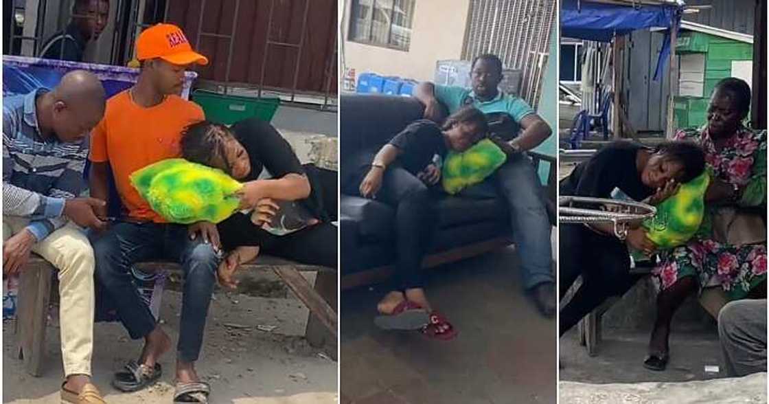 Lady lies down, random strangers, funny video Lady lies down, random strangers, funny video