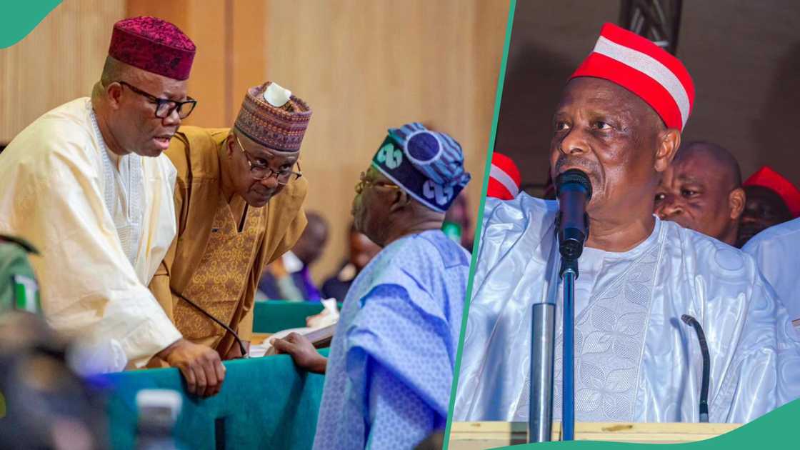 Rabiu Kwankwaso condemns the 10th National Assembly for supporting President Bola Tinubu's unilateral decision to suspend Governor Siminalayi Fubara in Rivers. Rabiu Kwankwaso condemns the 10th National Assembly for supporting President Bola Tinubu's unilateral decision to suspend Governor Siminalayi Fubara in Rivers.
