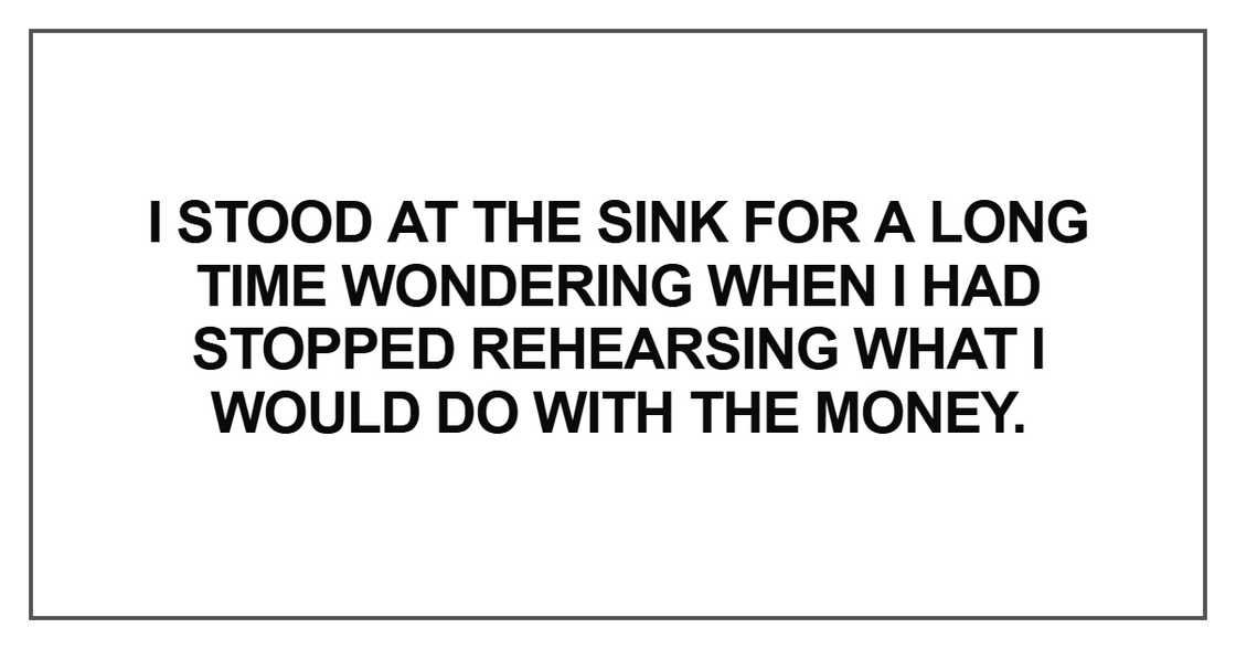 I stood at the sink for a long time wondering I stood at the sink for a long time wondering