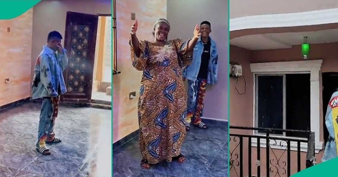 Nigerian man shows off fine bungalow he built for parents