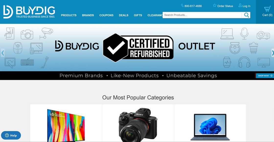 BuyDig homepage