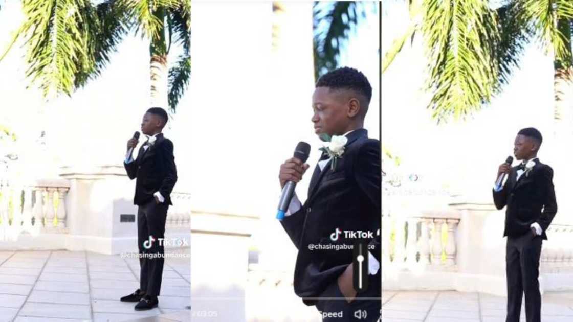 Young boy sings at vow renewal Young boy sings at vow renewal