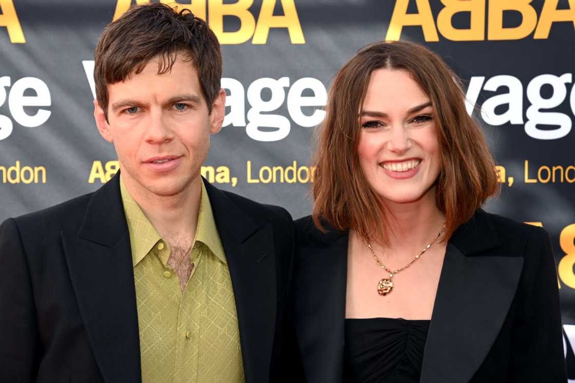 James Righton and Keira Knightley in London, England. James Righton and Keira Knightley in London, England.