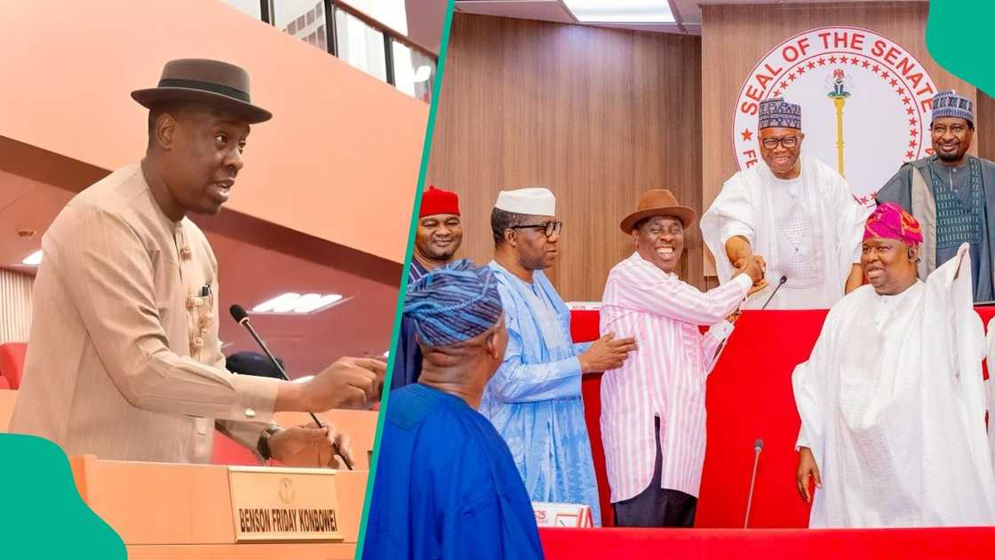 Bayelsa senator Friday Benson Konbowei dumps the PDP and announces his move to the APC ahead of the 2027 election. Bayelsa senator Friday Benson Konbowei dumps the PDP and announces his move to the APC ahead of the 2027 election.