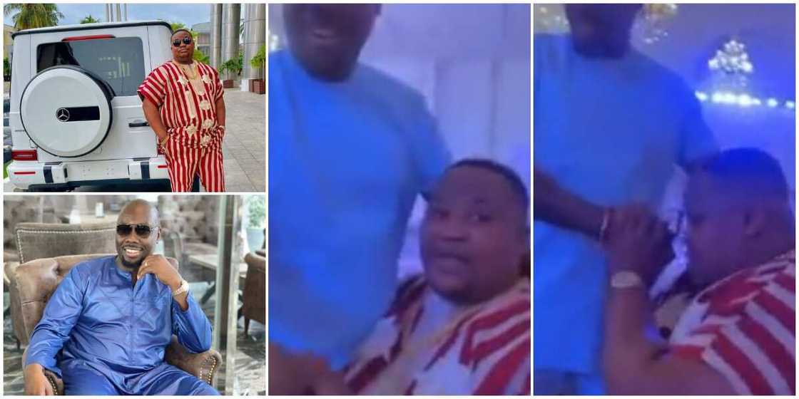 He Was Afraid and Uncomfortable, Nigerians React as Obi Cubana Exchange Pleasantries at an Event in New Video He Was Afraid and Uncomfortable, Nigerians React as Obi Cubana Exchange Pleasantries at an Event in New Video