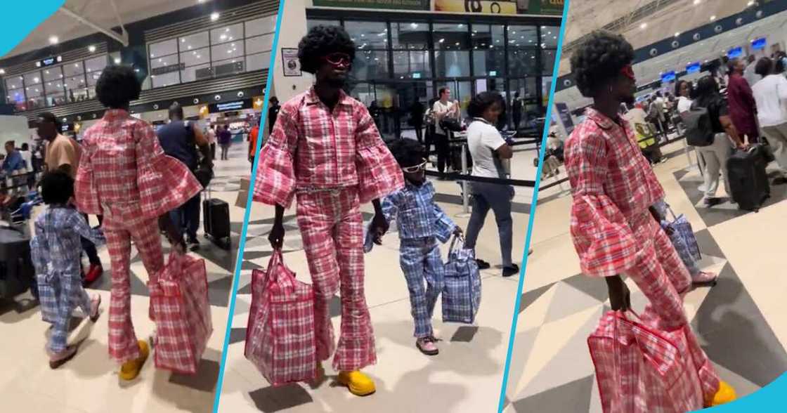Fashion GodD caused a stir on social media when he and a little boy stepped out rocking Ghana Must Go outfits. Fashion GodD caused a stir on social media when he and a little boy stepped out rocking Ghana Must Go outfits.