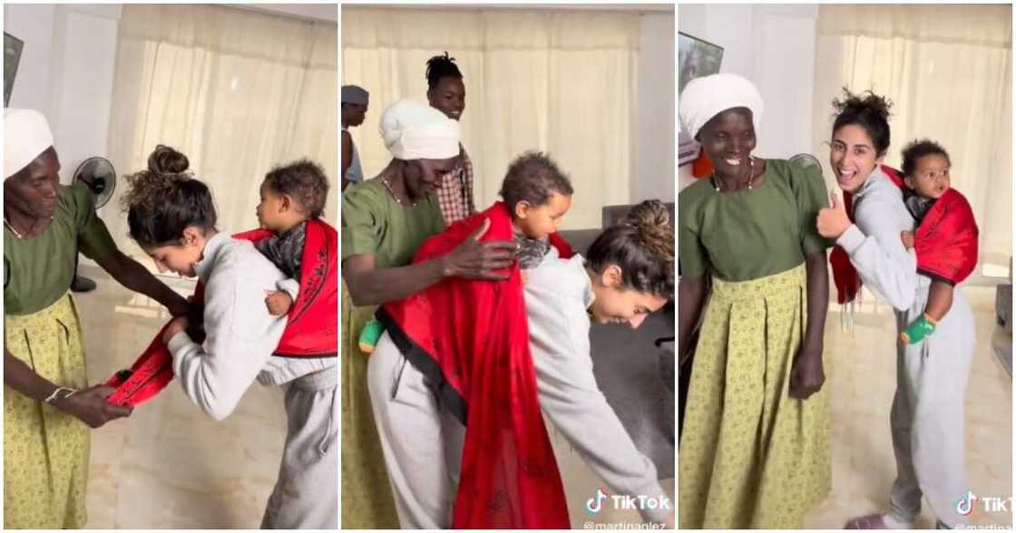 Martina, Kenya, African mum, back carry a baby, how to carry a baby on back Martina, Kenya, African mum, back carry a baby, how to carry a baby on back