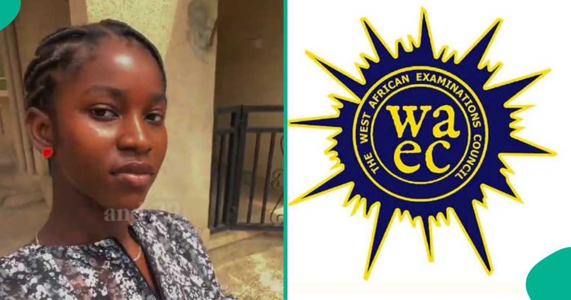 A student who checked her 2025 WAEC result displays her grades on social media.