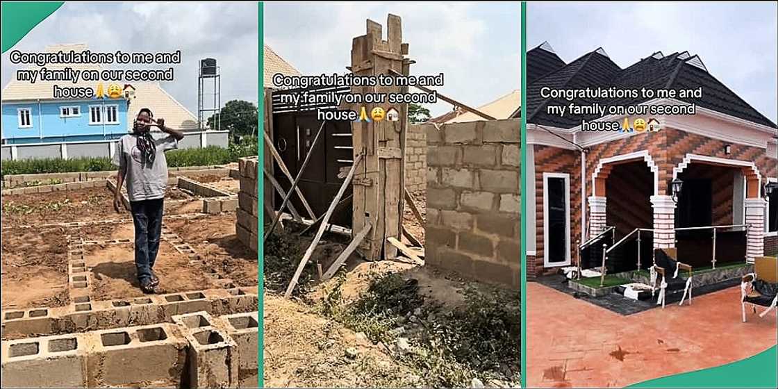 Nigerian lady excited as family completes second house